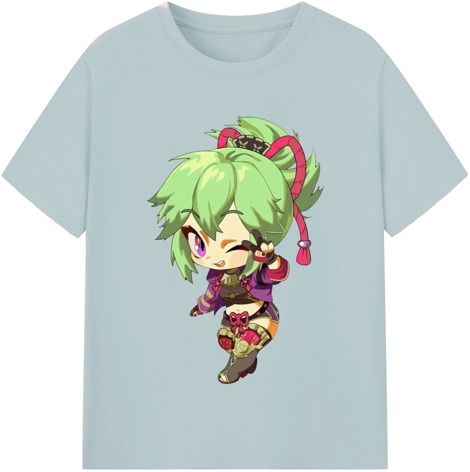 げんし神  久岐忍 くき しのぶ genshin Kuki Shinobu 綿100％半袖Tシャツ（フロントプリント）